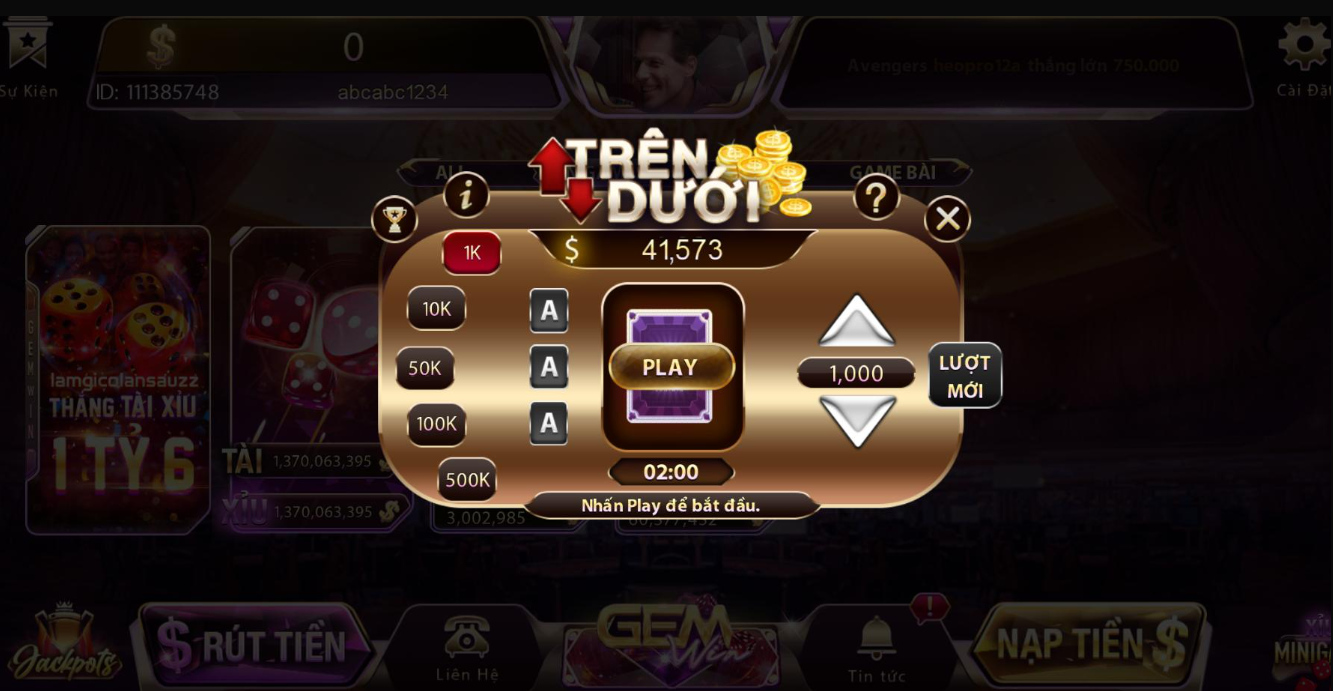 Bí quyết chinh phục Mini game Trên Dưới tại Gemwin